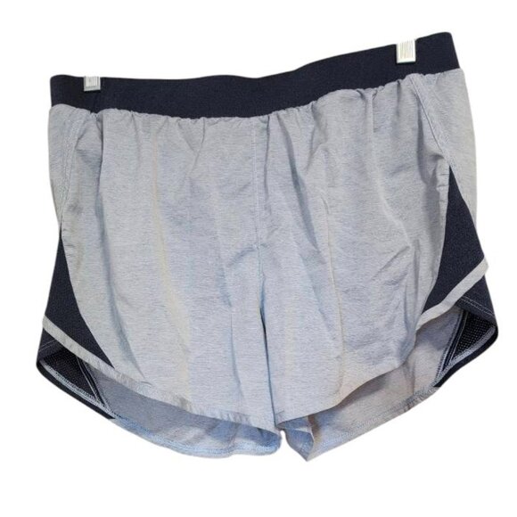 Under Armour Shorts Gray with Blue Outline Has under Briefs Heat Gear Loose fit - Picture 1 of 7